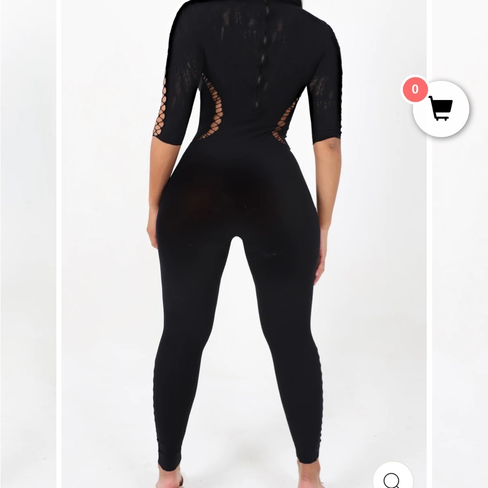 Cutout jumpsuit with rhinestone detail